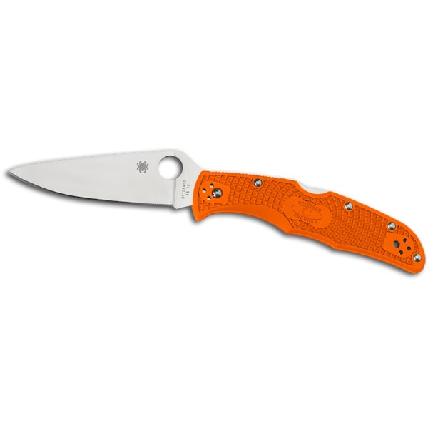 Spyderco 2024 Spyderco Endura 4 Lightweight Orange Flat Ground Plain - SPY-C10FPOR