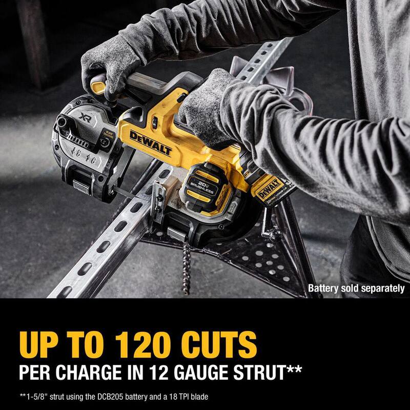 Sierra de cinta inalámbrica sin escobillas de 20 voltios MAX DEWALT de 3-3/8 pulgadas (solo herramienta) - DCS378B