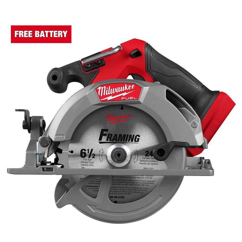 Sierra circular inalámbrica sin escobillas Milwaukee M18 FUEL 18V de 6-1/2 pulgadas de iones de litio (herramienta solamente) - 2833-20