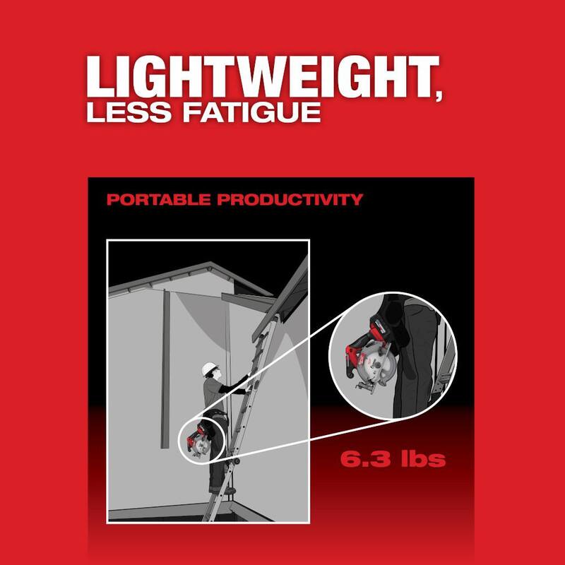 Sierra circular inalámbrica sin escobillas Milwaukee M18 FUEL 18V de 6-1/2 pulgadas de iones de litio (herramienta solamente) - 2833-20