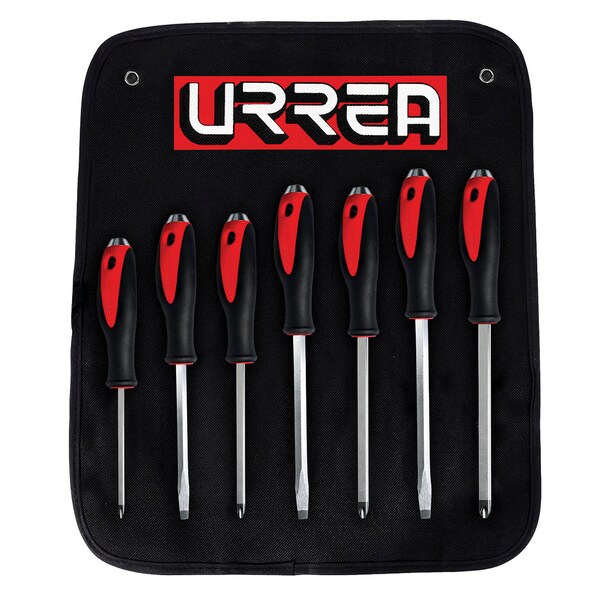Urrea Striking Bimaterial Screwdriver Set of 7pcs (Slotted and Phillips) - 9100GC