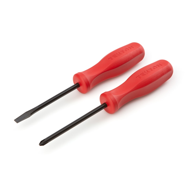 Tekton Hard-Handle Black Oxide Blade Screwdriver Set, 2-Piece (#2, 1/4 in.) - DRV40105