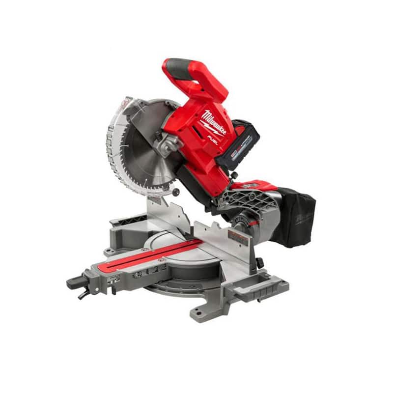 Sierra ingleteadora compuesta deslizante dual sin escobillas Milwaukee M18 FUEL de 18V con batería de 8.0 Ah - 2734-21