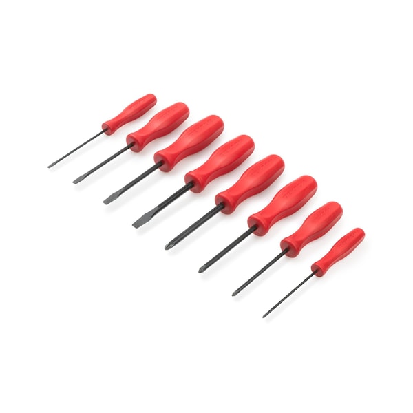 Tekton Hard-Handle Black Oxide Blade Screwdriver Set, 8-Pc. (#0-#3, 1/8-5/16) - DRV40119