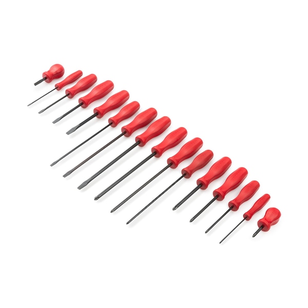 Tekton Hard-Handle Black Oxide Blade Screwdriver Set, 16pc(#0-#3, 1/8-5/16") - DRV40121