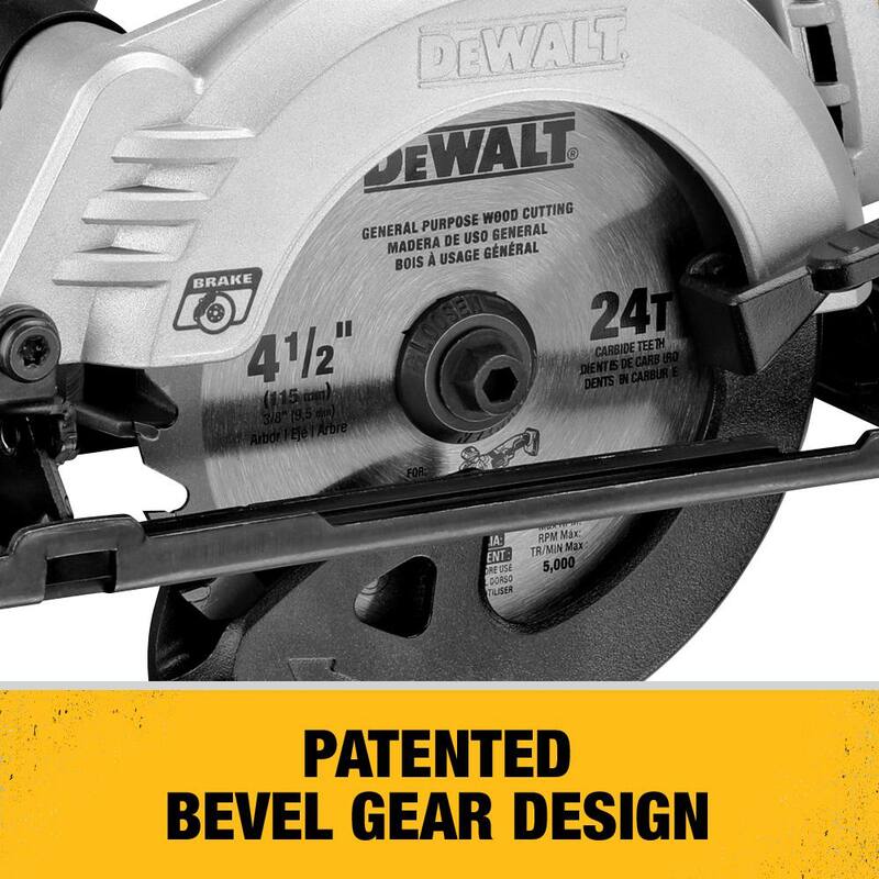 Sierra circular inalámbrica DEWALT ATOMIC 20V MAX sin escobillas de 4-1/2 pulgadas, (1) batería de 20V 6.0Ah y (1) batería de 20V 4.0Ah, y cargador - DCS571BWCB2460C.