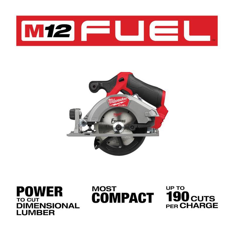 Milwaukee M12 FUEL 12V Lithium-Ion Brushless 5-3/8 in. Sierra Circular Inalámbrica (Sólo Herramienta) - 2521-20.