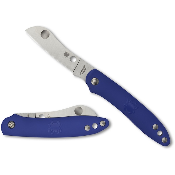 Spyderco 2024 Spyderco Roadie Lightweight Blue Slip Joint Plain - SPY-C189PBL