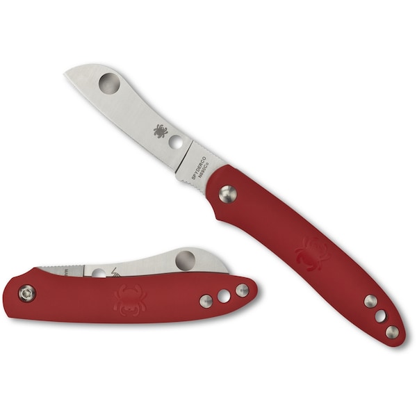 Spyderco 2024 Spyderco Roadie Lightweight Red Slip Joint Plain - SPY-C189PRD