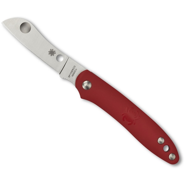 Spyderco 2024 Spyderco Roadie Lightweight Red Slip Joint Plain - SPY-C189PRD