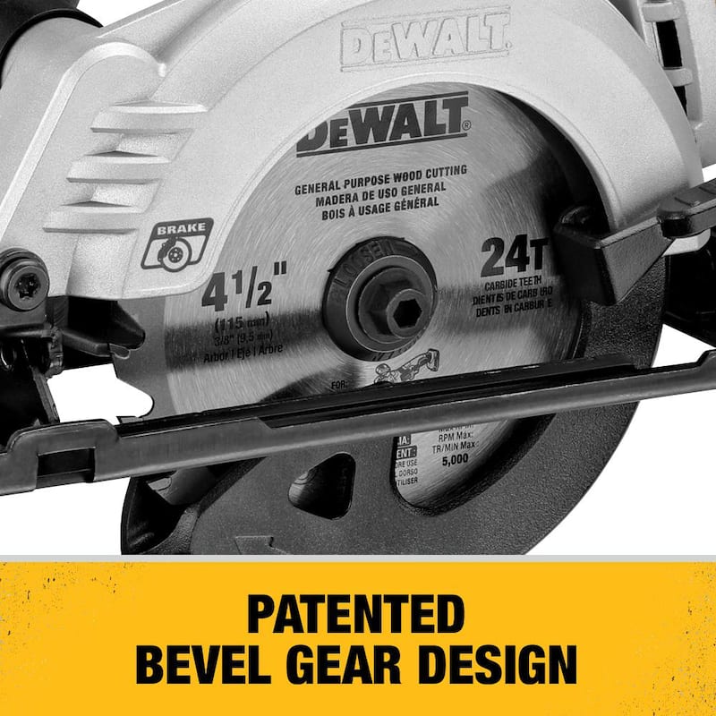 DEWALT ATOMIC 20V MAX Sierra Circular Inalámbrica sin Escobillas de 4-1/2 pulgadas (Herramienta Solamente) - DCS571B