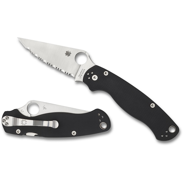Spyderco 2024 Spyderco Para Military 2 G-10 Black Serrated - SPY-C81GS2