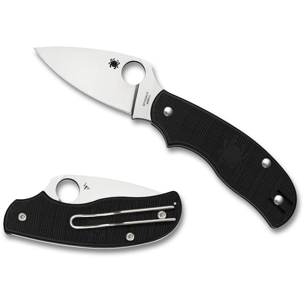 Spyderco 2024 Spyderco Urban Leaf Lightweight Black Slip Joint Plain - SPY-C127PBK