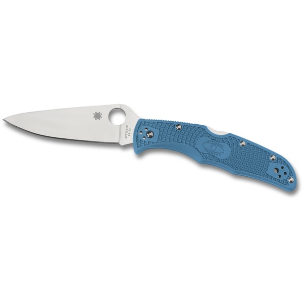 Spyderco 2024 Spyderco Endura 4 Lightweight Blue Flat Ground Plain - SPY-C10FPBL
