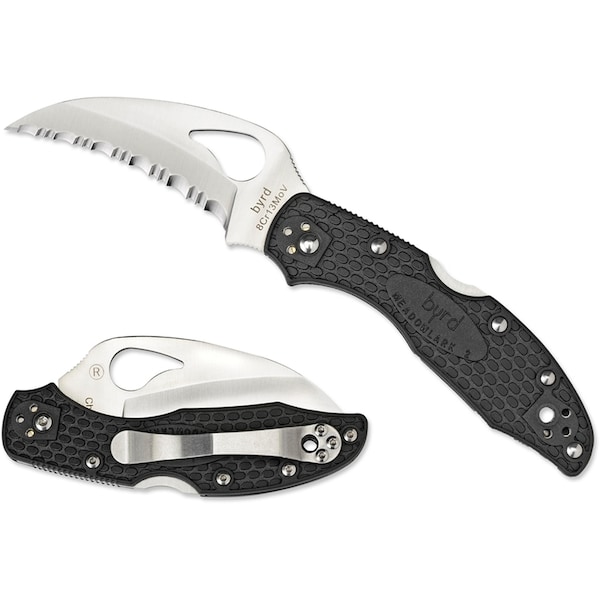 Spyderco 2024 Spyderco Hawkbill Lightweight Black Serrated - SPY-BY22SBK