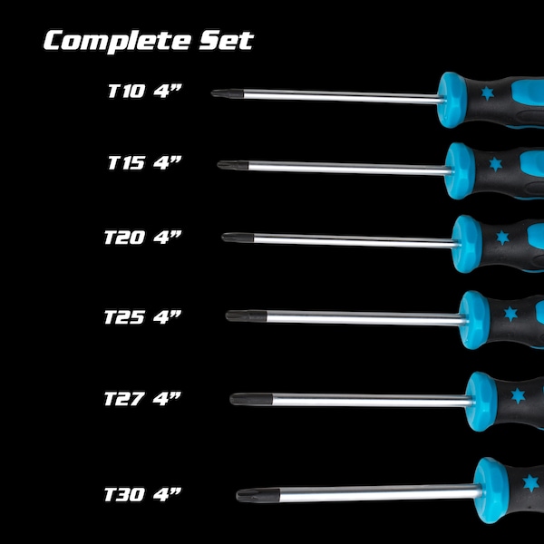 Capri Tools Kontour Star Screwdriver Set with the Mechanic's Tray, 6 pcs - 25000-TSS64MT