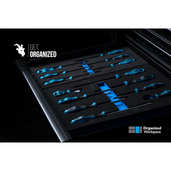 Capri Tools Kontour Star Screwdriver Set with the Mechanic's Tray, 6 pcs - 25000-TSS64MT