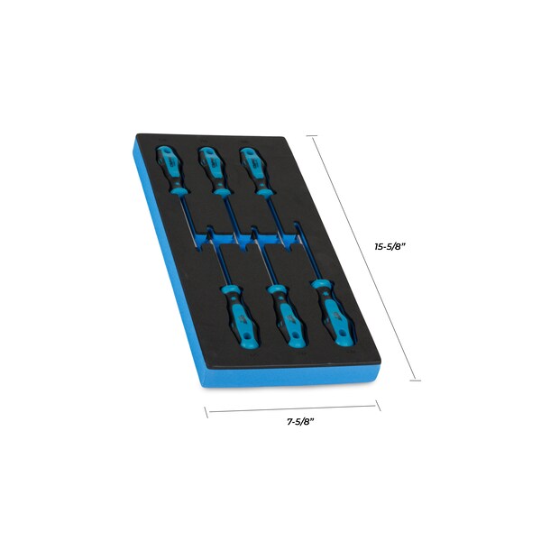 Capri Tools Kontour Star Screwdriver Set with the Mechanic's Tray, 6 pcs - 25000-TSS64MT
