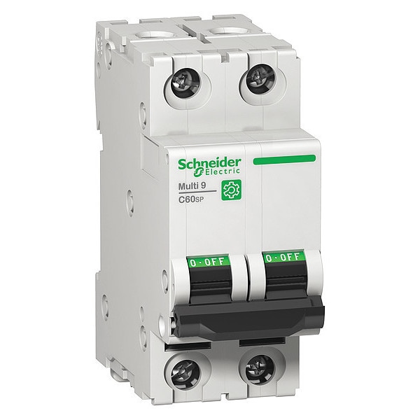 Schneider Electric Miniature Circuit Breaker, C60SP Series, 32A, 2 Pole, 240/415/440V AC, 14kA at 240V AC, C Curve - M9F22232