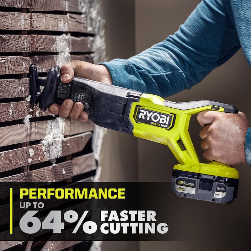 Sierra reciproca inalámbrica sin escobillas de 18V RYOBI ONE+ HP (herramienta solamente) - PBLRS01B