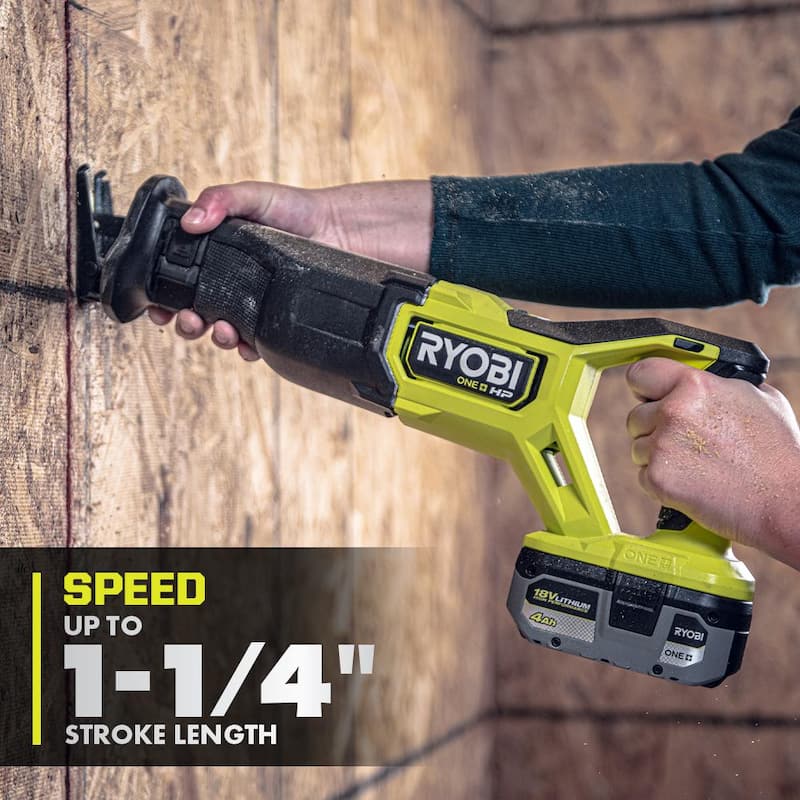 Sierra reciproca inalámbrica sin escobillas de 18V RYOBI ONE+ HP (herramienta solamente) - PBLRS01B