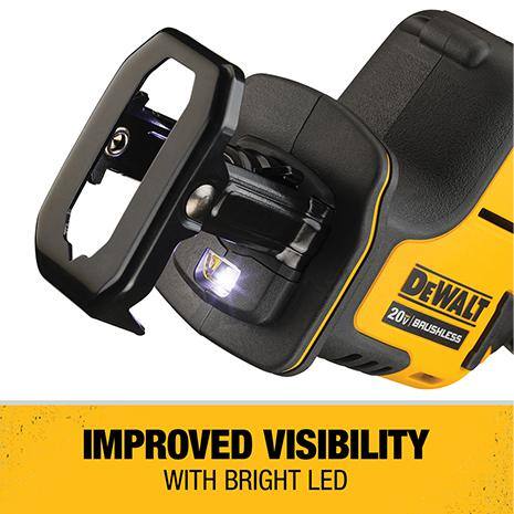 Sierra reciproca compacta inalámbrica sin escobillas DEWALT ATOMIC de 20V MAX, (1) Batería de 20V 6.0Ah y (1) Batería de 20V 4.0Ah, y Cargador - DCS369BWCB2460C