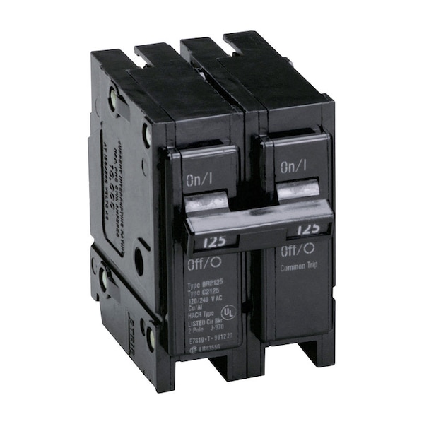 Eaton Cutler-Hammer Circuit Breaker, BR Series, 125A, 2 Pole, 120/240V AC, 10kA - BR2125