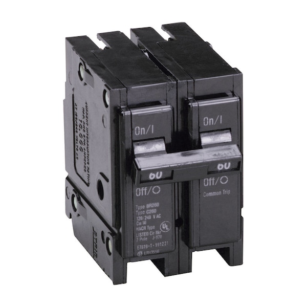 Eaton Cutler-Hammer Circuit Breaker, BR Series, 60A, 2 Pole, 120/240V AC, 10kA - BR260