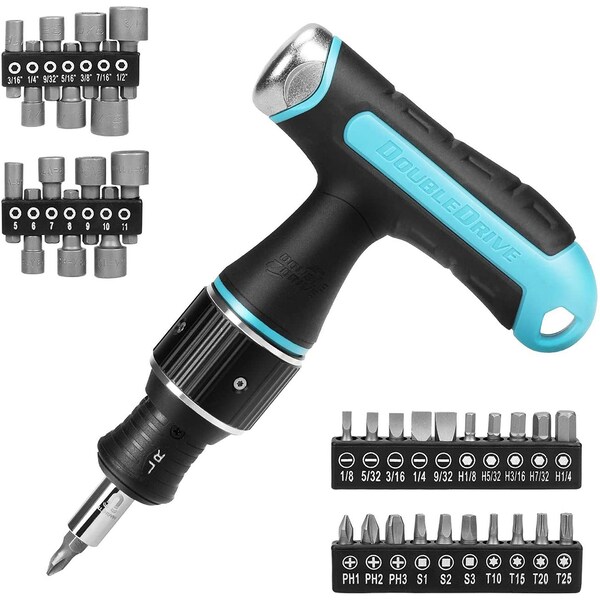 Prime-Line Tee Handle Screwdriver and Nutdriver Set, 36 Piece, 2X Faster, Magnetic, 1 Set - DD65906