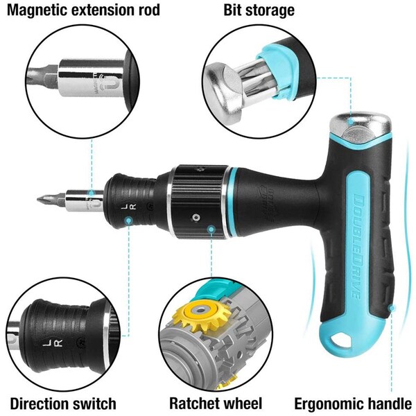 Prime-Line Tee Handle Screwdriver and Nutdriver Set, 36 Piece, 2X Faster, Magnetic, 1 Set - DD65906
