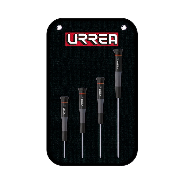 Urrea ESD Bimaterial Precision Screwdrivers set of 4 pieces (phillips type). - 9500BF