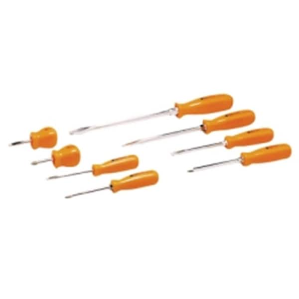 Dendesigns Hi-Visibility Screwdriver Set, Orange - 8 Piece - DE2993678
