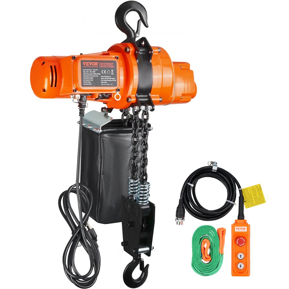 VEVOR Electric Chain Hoist Single Phase Crane Hoist 2200 lbs Load 10 ft Lifting - DDSHLHLDXD11P0U2TV1