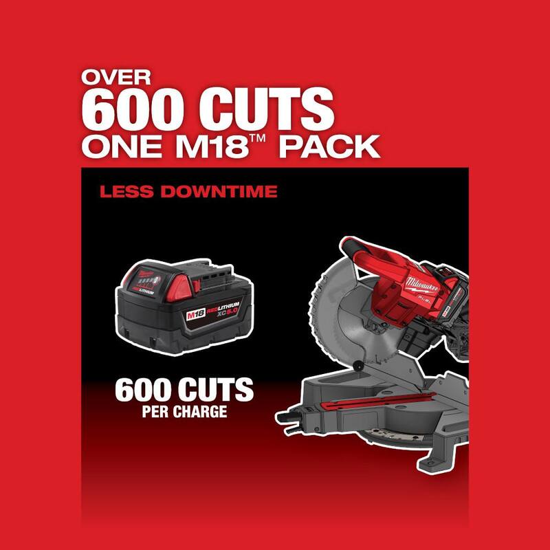 Sierra ingleteadora compuesta deslizante de bisel doble sin escobillas Milwaukee M18 FUEL 18V de 7-1/4 pulgadas de iones de litio inalámbrica (herramienta única) - 2733-20
