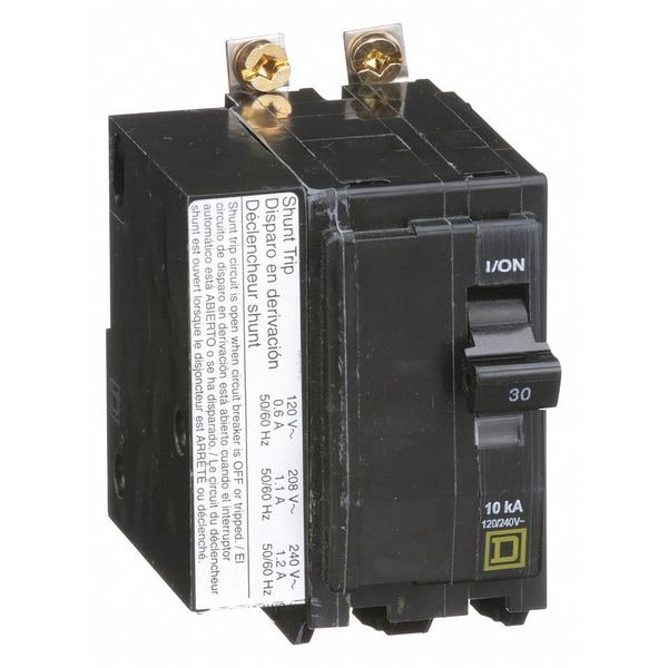 Square D Miniature Circuit Breaker, QOB Series, 30A, 2 Pole, 120/240V AC, 10kA at 120/240V AC - QOB2301021