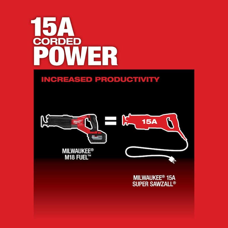 Milwaukee M18 FUEL 18V Sierra alternativa recíproca orbital inalámbrica sin escobillas Super SAWZALL de iones de litio (solo herramienta) - 2722-20