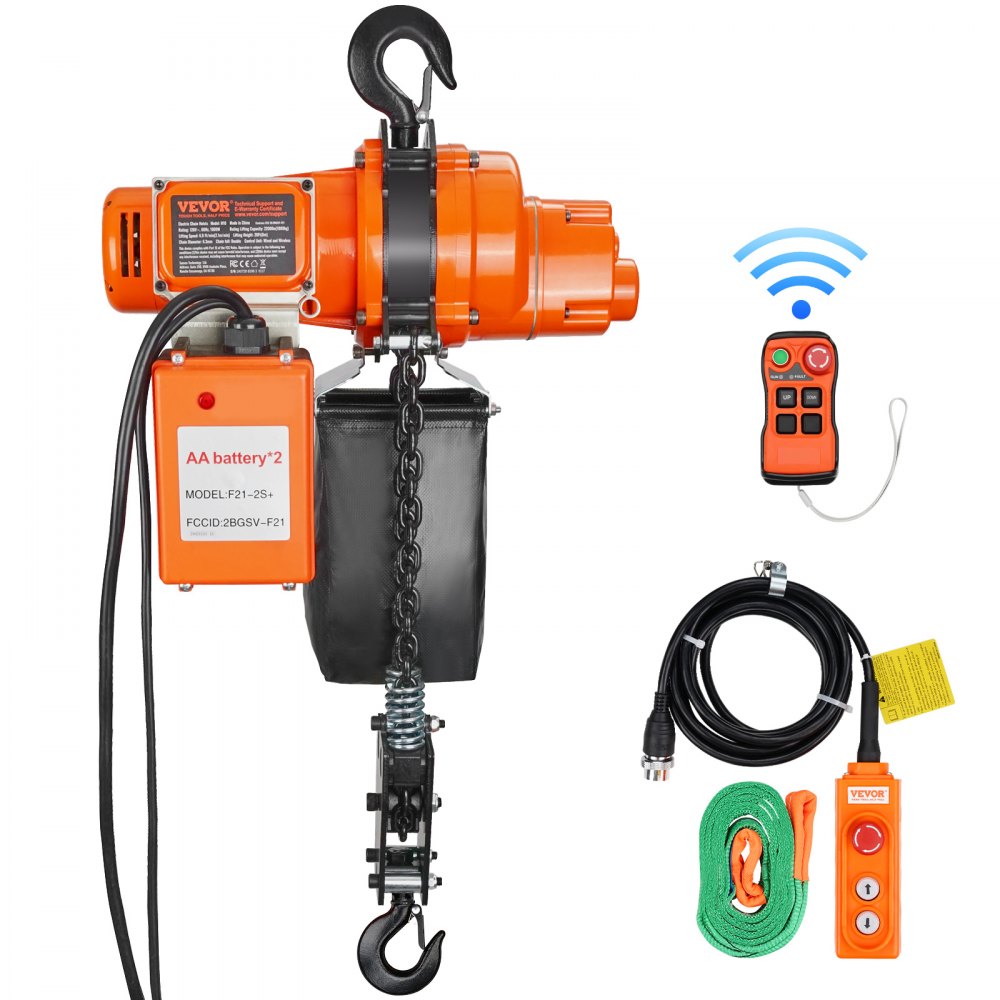VEVOR Electric Chain Hoist Single Phase Crane Hoist 2200 lbs Load 20 ft Lifting - DDSHLHLDXD11B2PV9V1