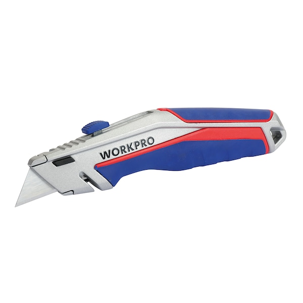 Prime-Line WORKPRO W013029 Quick Change Retractable Utility Knife, SK5 Blades, Tempered Single Pack - W013029