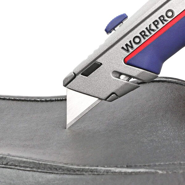 Prime-Line WORKPRO W013029 Quick Change Retractable Utility Knife, SK5 Blades, Tempered Single Pack - W013029