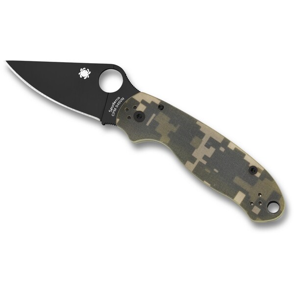 Spyderco 2024 Spyderco Para 3 G-10 Camo Black Blade Plain - SPY-C223GPCMOBK