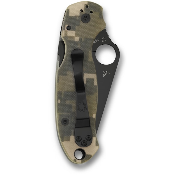 Spyderco 2024 Spyderco Para 3 G-10 Camo Black Blade Plain - SPY-C223GPCMOBK