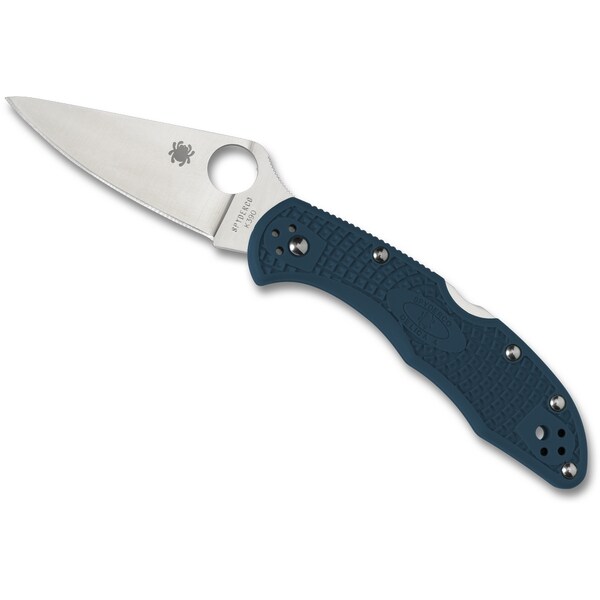Spyderco 2024 Spyderco, Reveal V5, Delica 4, Plain Edge, Blue Frn Handles - SPY-C11FPK390