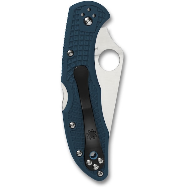 Spyderco 2024 Spyderco, Reveal V5, Delica 4, Plain Edge, Blue Frn Handles - SPY-C11FPK390