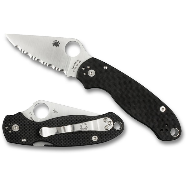 Spyderco 2024 Spyderco Para 3 G-10 Black Serrated - SPY-C223GS