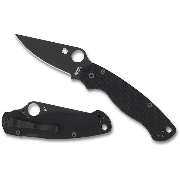 Spyderco 2024 Spyderco Para Military 2 G-10 Black Black Blade Plain - SPY-C81GPBK2