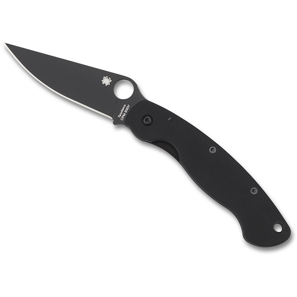 Spyderco 2024 Spyderco Military Model G-10 Black Black Blade Plain - SPY-C36GPBK