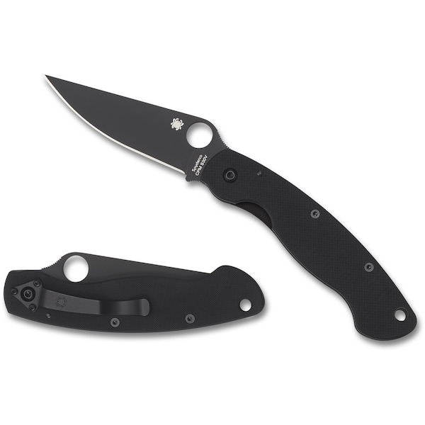 Spyderco 2024 Spyderco Military Model G-10 Black Black Blade Plain - SPY-C36GPBK