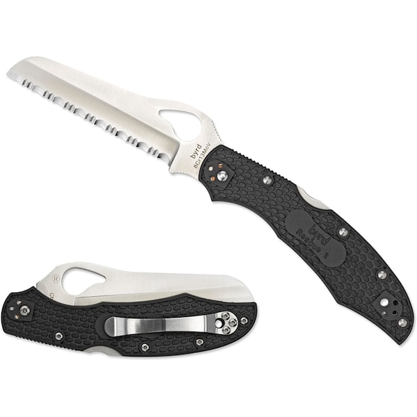 Spyderco 2024 Spyderco Cara Cara 2 Rescue Lightweight Black Serrated - SPY-BY17SBK2