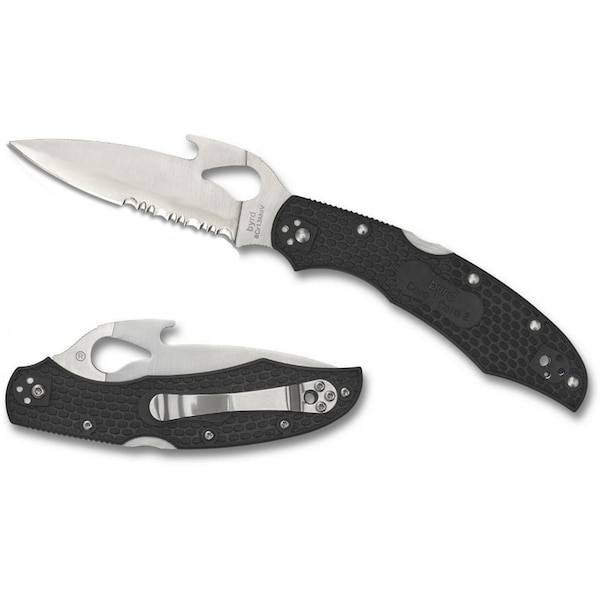 Spyderco 2024 Spyderco Cara Cara 2 Lightweight Black Emerson Opener Combo - SPY-BY03PSBK2W