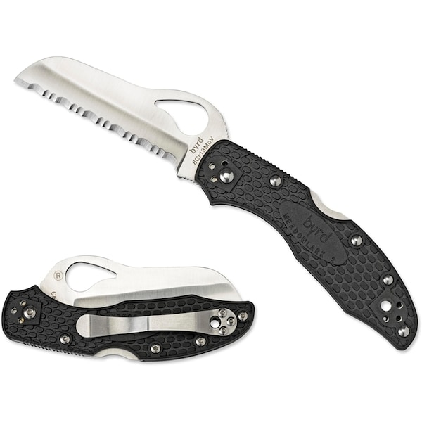 Spyderco 2024 Spyderco Meadowlark 2 Rescue Lightweight Black Serrated - SPY-BY19SBK2